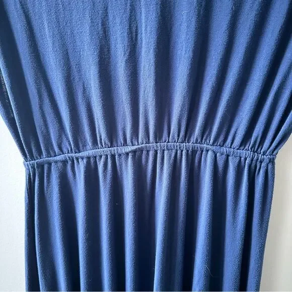 Vintage Frenzii Blue Empire Waist Dress Small Y2K 90s Plunge Neck Flirty Mini - Picture 4 of 4